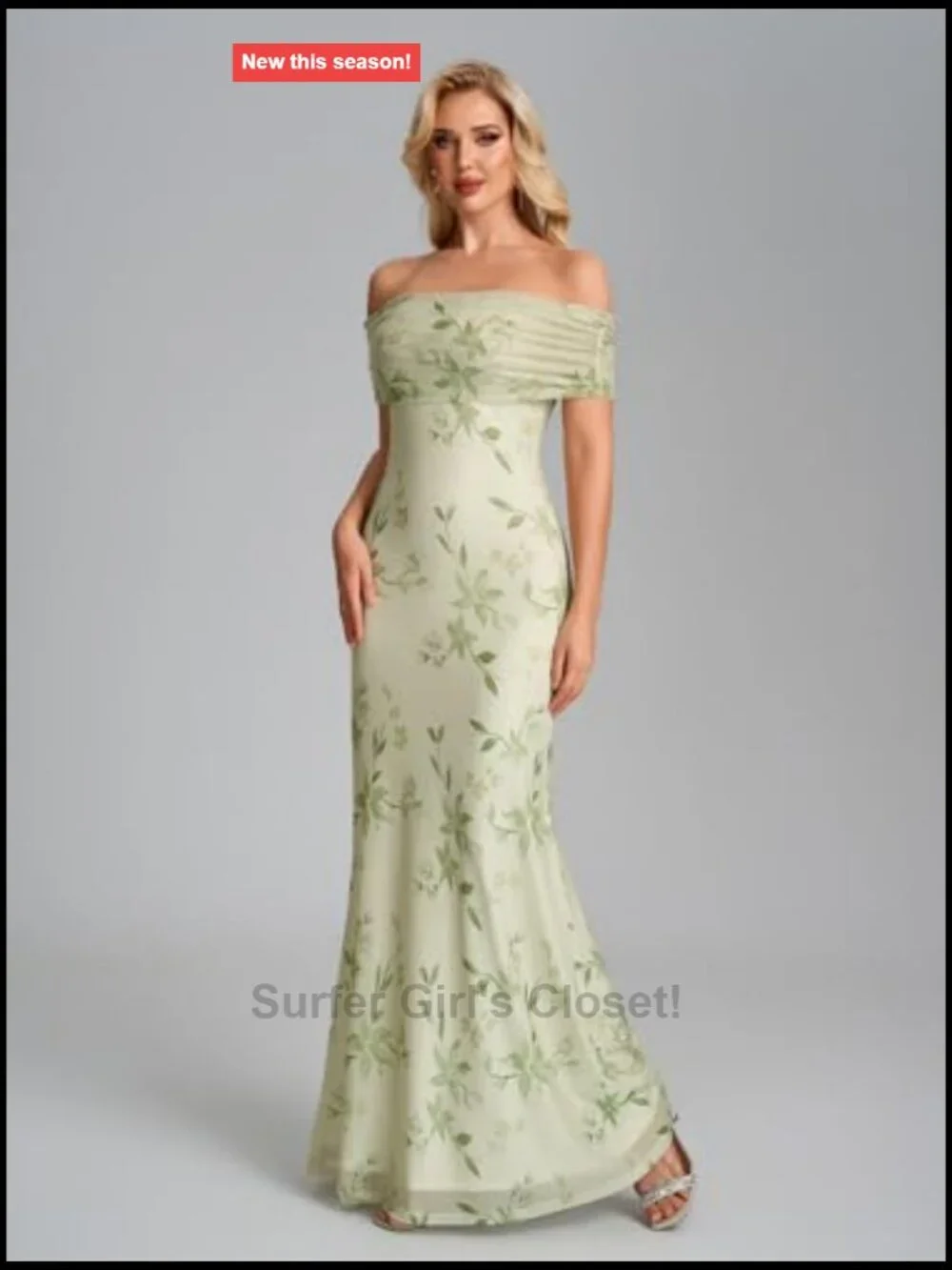 Women Off Shoulder Bodycon Maxi Dress Formal Wedding Guest Mermaid